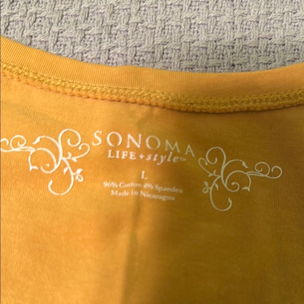 Sonoma Women's Short Sleeve Tees - Teal and Mustard - Picture 3 of 5